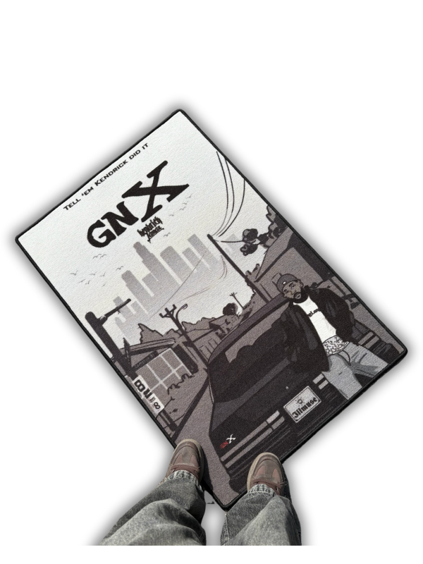 GNX rug, person on edge (product photo)