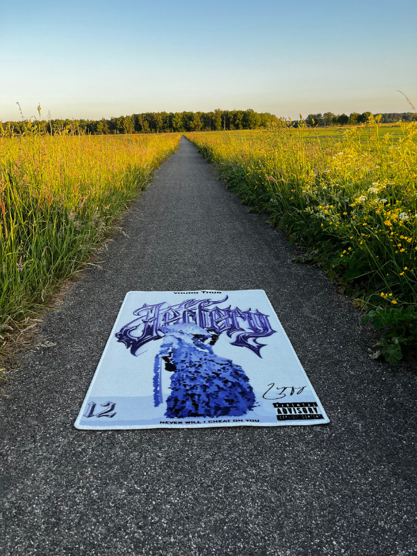 Young Thug Jeffery rug – rap album rug for music culture fans
